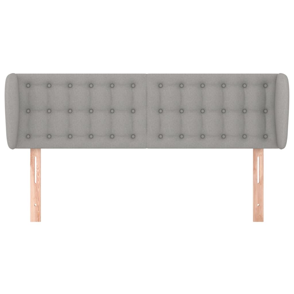 Testiera Ad Orecchio Grigio Chiaro 147x23x78/88 Cm In Tessuto - Image 3
