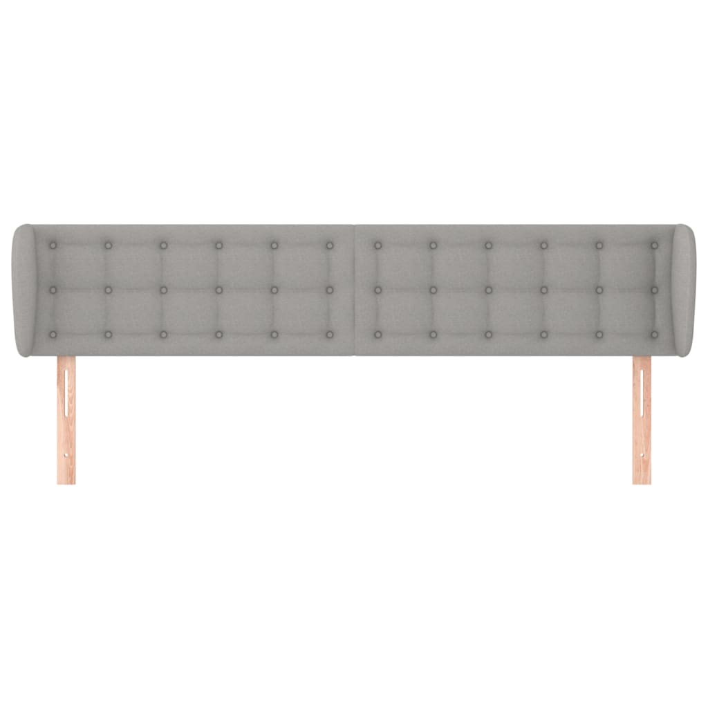 Testiera Ad Orecchio Grigio Chiaro 183x23x78/88 Cm In Tessuto - Image 3