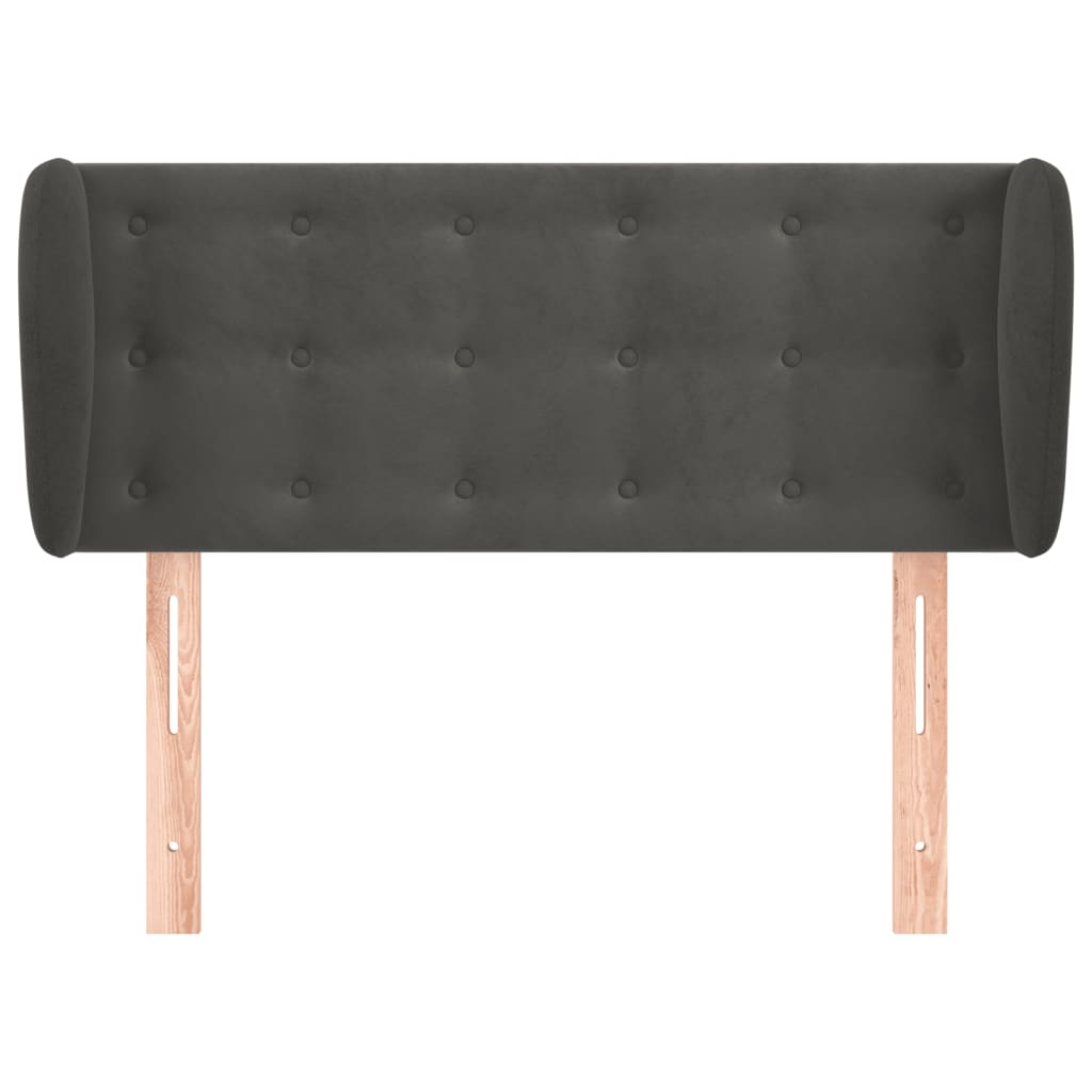 Testiera Ad Orecchio Grigio Scuro 83x23x78/88 Cm In Velluto - Image 3