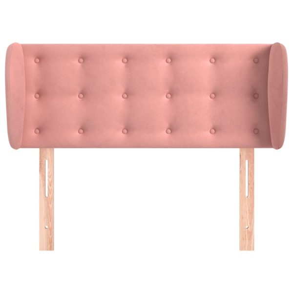 Testiera Ad Orecchio Rosa 83x23x78/88 Cm In Velluto - Image 3