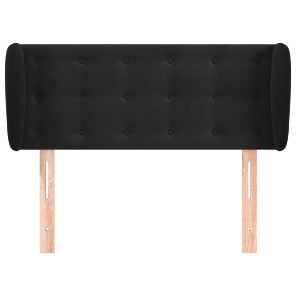 Testiera Ad Orecchio Nera 93x23x78/88 Cm In Velluto - Image 3
