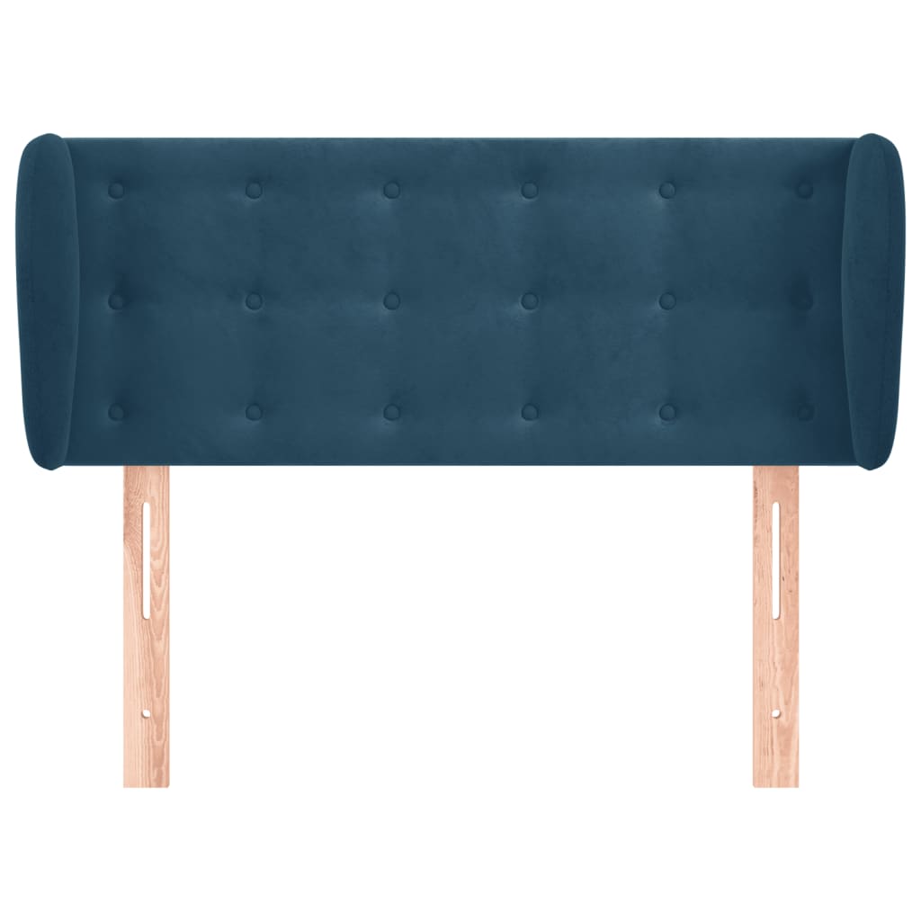 Testiera Ad Orecchio Blu Scuro 103x23x78/88 Cm In Velluto - Image 3