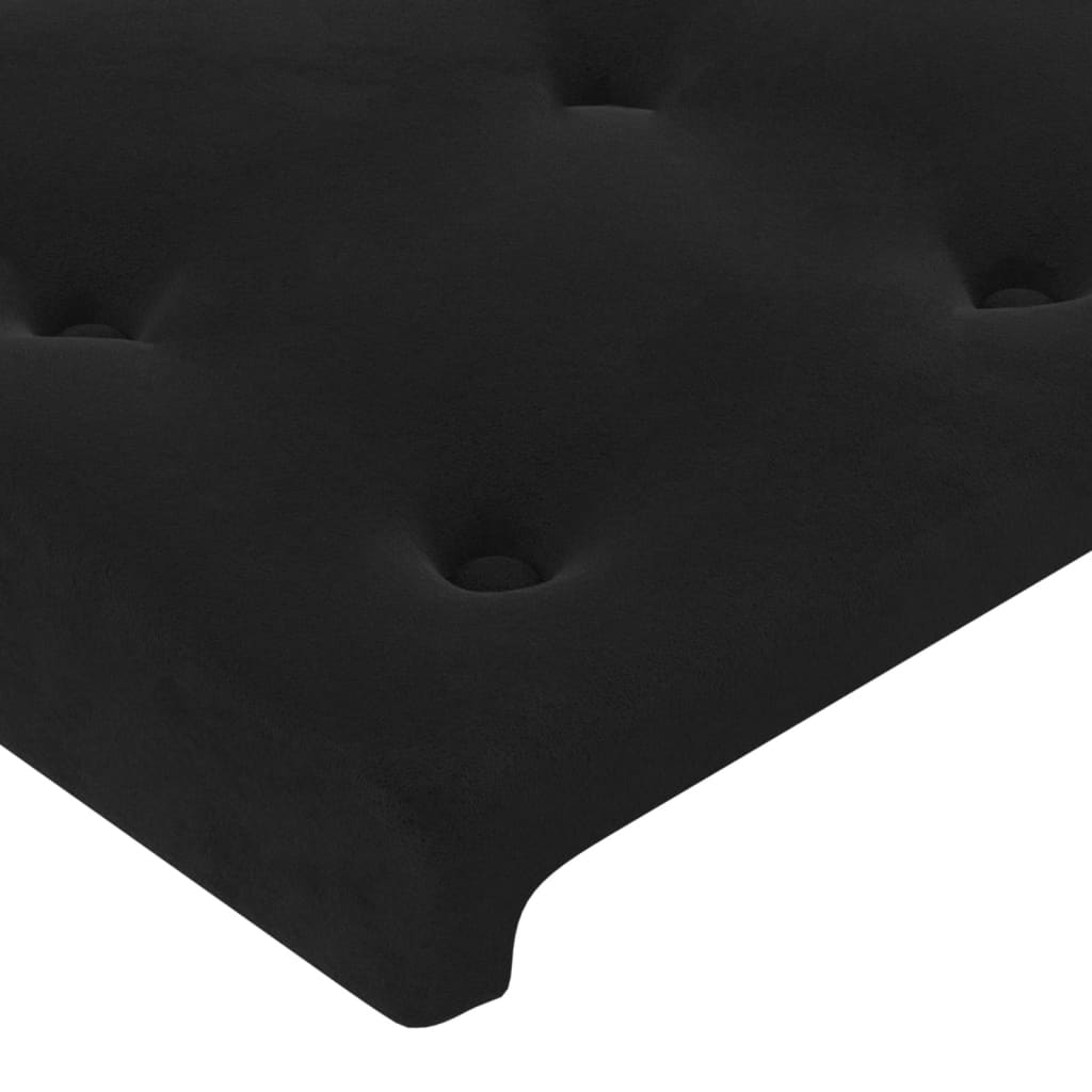 Testiera Ad Orecchio Nera 183x23x78/88 Cm In Velluto - Image 5