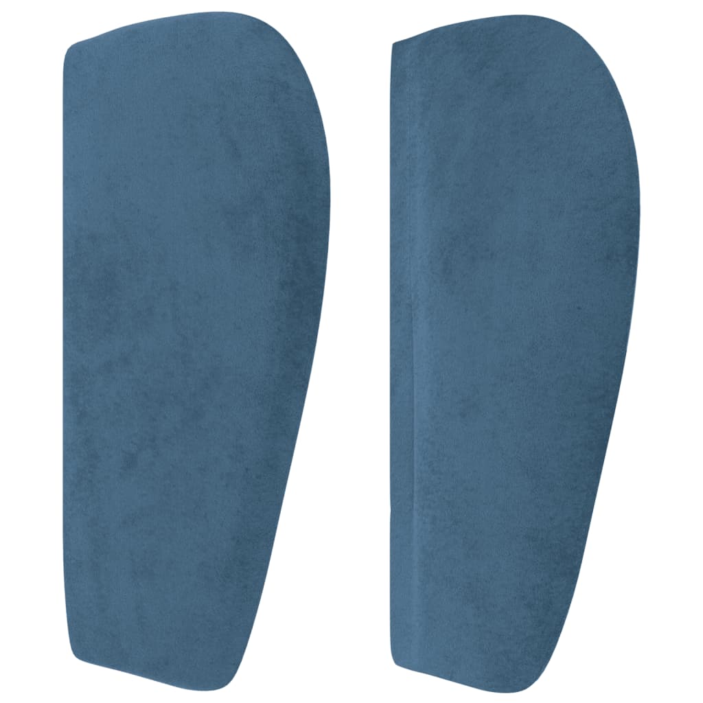 Testiera Ad Orecchio Blu Scuro 203x23x78/88 Cm In Velluto - Image 4