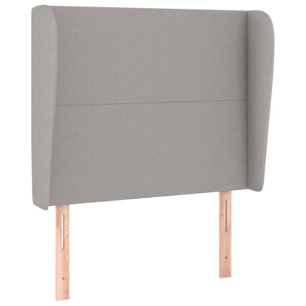 Testiera Ad Orecchio Grigio Chiaro 83x23x118/128 Cm In Tessuto - Image 2