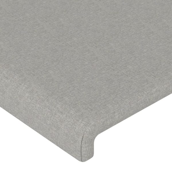 Testiera Ad Orecchio Grigio Chiaro 83x23x118/128 Cm In Tessuto - Image 5
