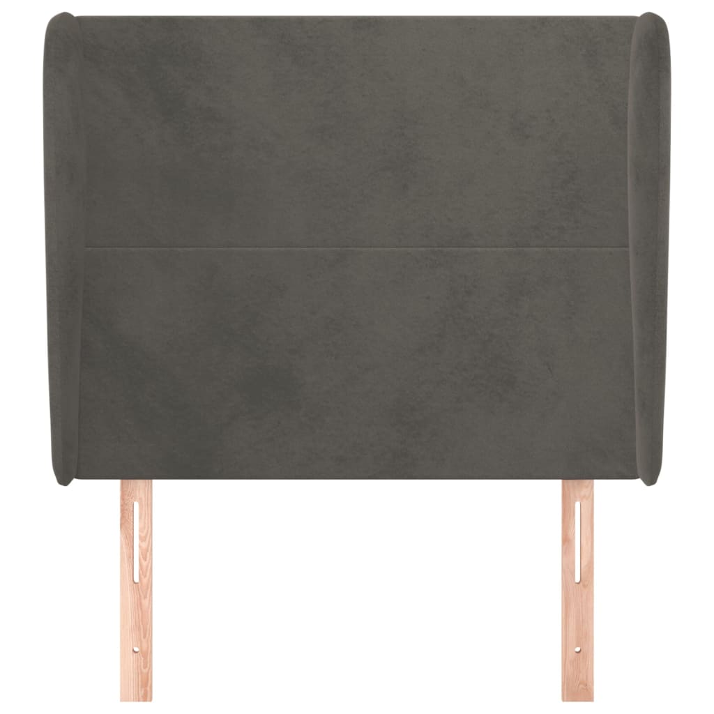 Testiera Ad Orecchio Grigio Scuro 83x23x118/128 Cm In Velluto - Image 3