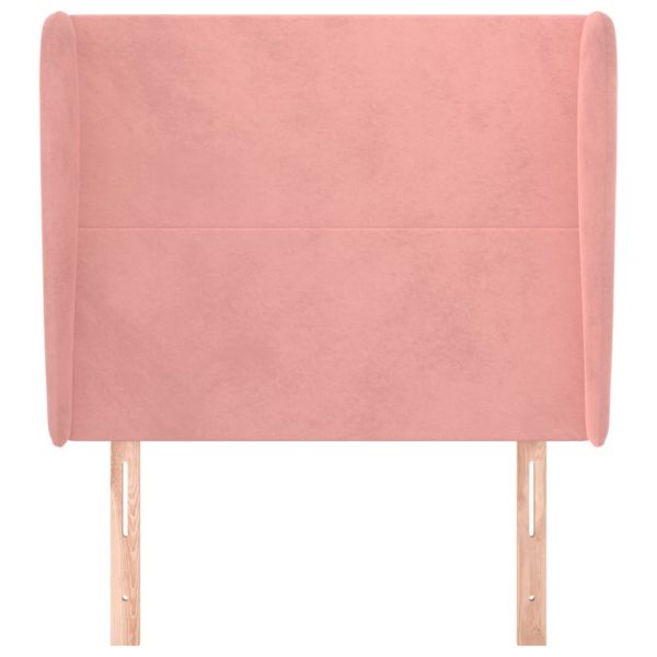 Testiera Ad Orecchio Rosa 93x23x118/128 Cm In Velluto - Image 3