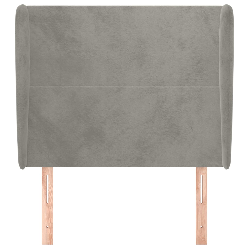 Testiera Ad Orecchio Grigio Chiaro 103x23x118/128 Cm In Velluto - Image 3