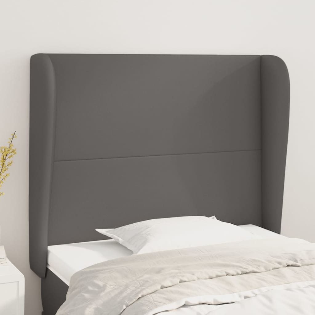 Testiera Ad Orecchio Grigio Scuro 93x23x118/128cm In Similpelle