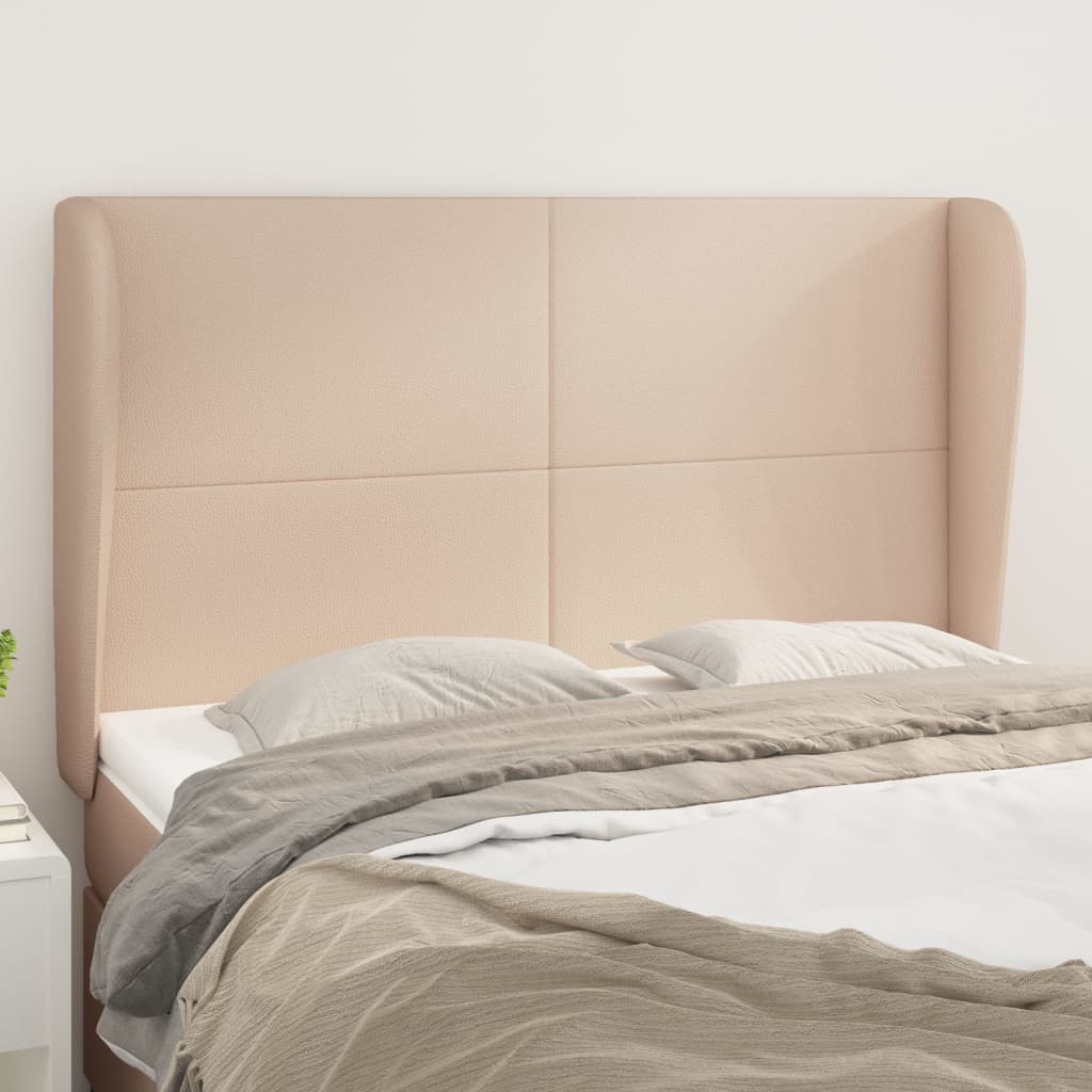 Testiera Ad Orecchio Cappuccino 147x23x118/128 Cm In Similpelle