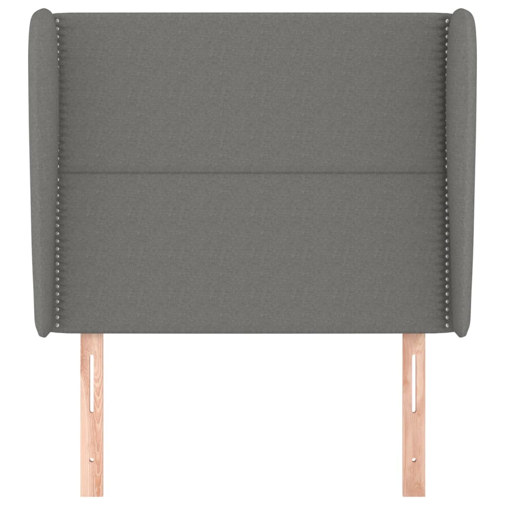 Testiera Ad Orecchio Grigio Scuro 83x23x118/128 Cm In Tessuto - Image 3