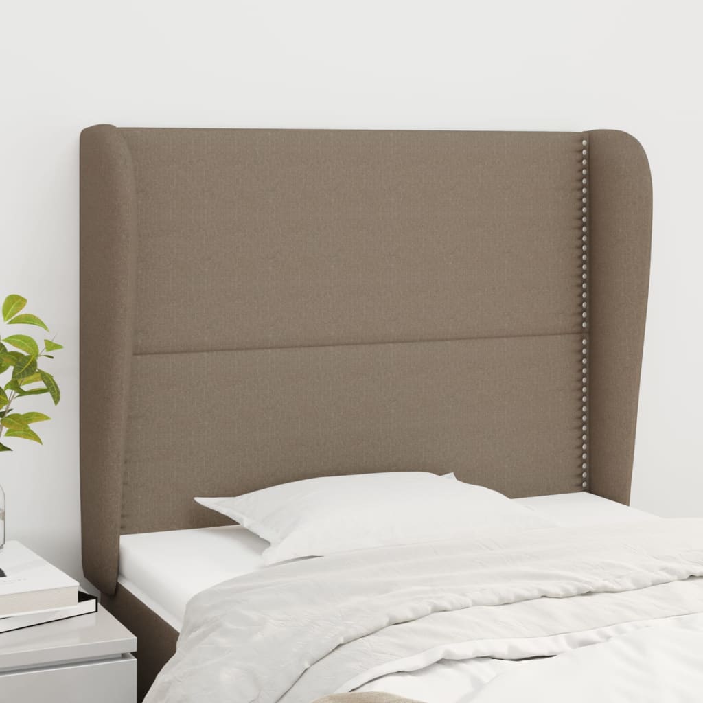 Testiera Ad Orecchio Tortora 93x23x118/128 Cm In Tessuto