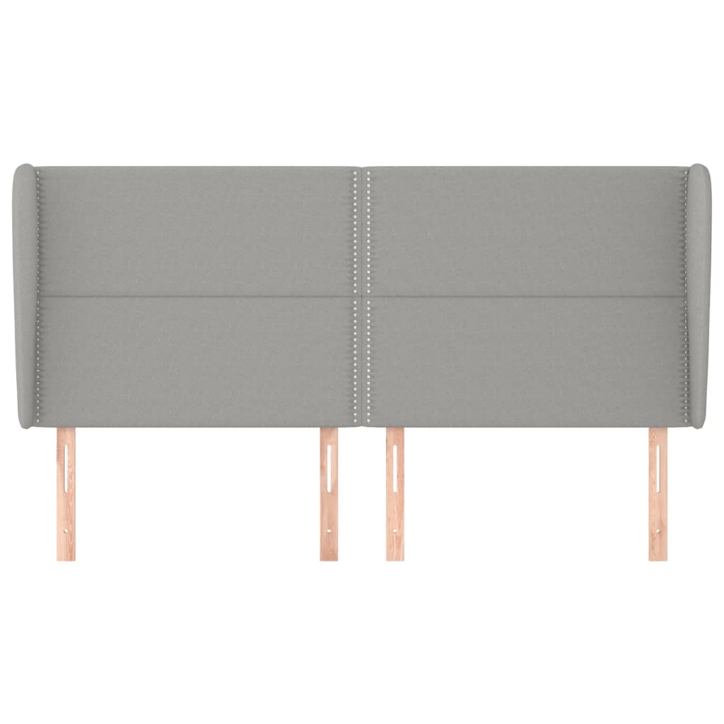 Testiera Ad Orecchio Grigio Chiaro 163x23x118/128 Cm In Tessuto - Image 3
