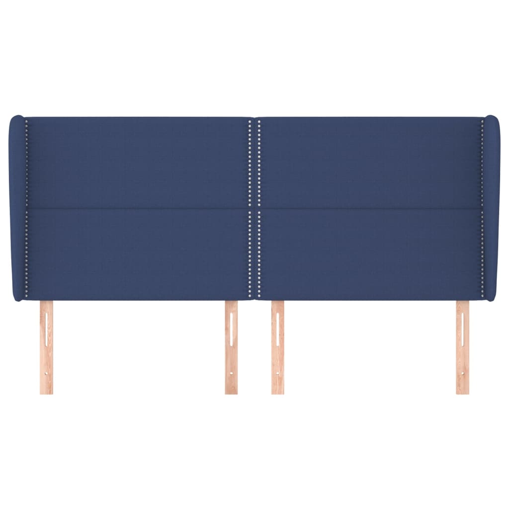 Testiera Ad Orecchio Blu 203x23x118/128 Cm In Tessuto - Image 3