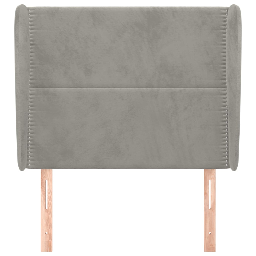 Testiera Ad Orecchio Grigio Chiaro 83x23x118/128 Cm In Velluto - Image 3