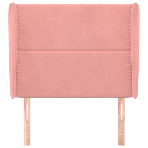 Testiera Ad Orecchio Rosa 83x23x118/128 Cm In Velluto - Image 3