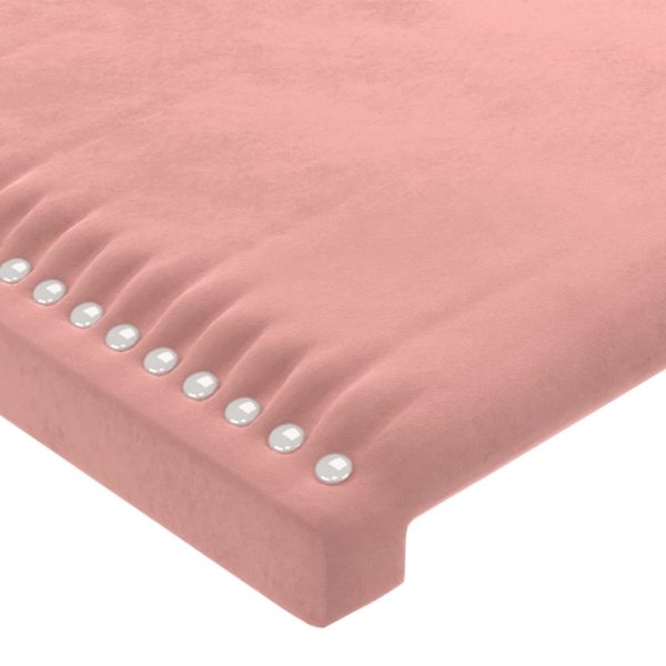 Testiera Ad Orecchio Rosa 83x23x118/128 Cm In Velluto - Image 5