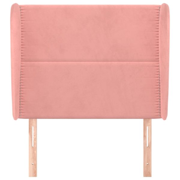 Testiera Ad Orecchio Rosa 93x23x118/128 Cm In Velluto - Image 3
