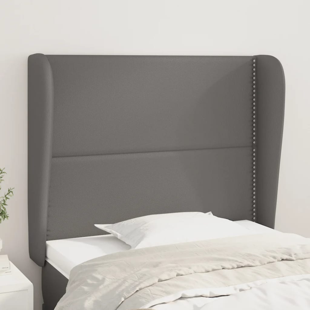 Testiera Ad Orecchio Grigio Scuro 93x23x118/128cm In Similpelle