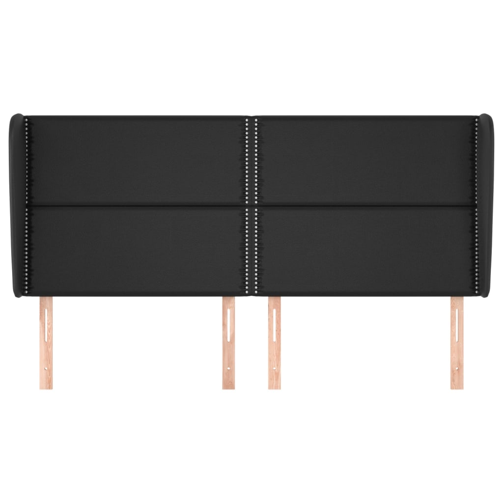 Testiera Ad Orecchio Nera 203x23x118/128 Cm In Similpelle - Image 3