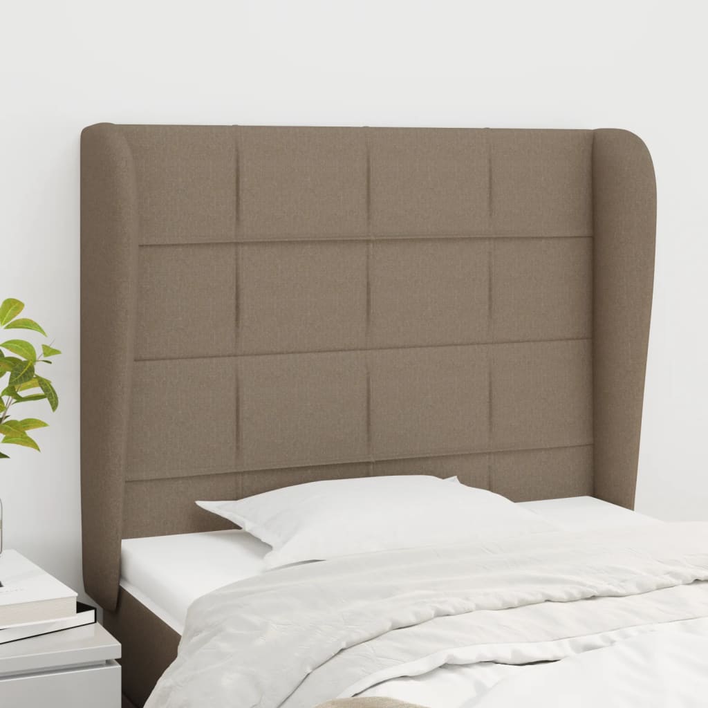 Testiera Ad Orecchio Tortora 93x23x118/128 Cm In Tessuto