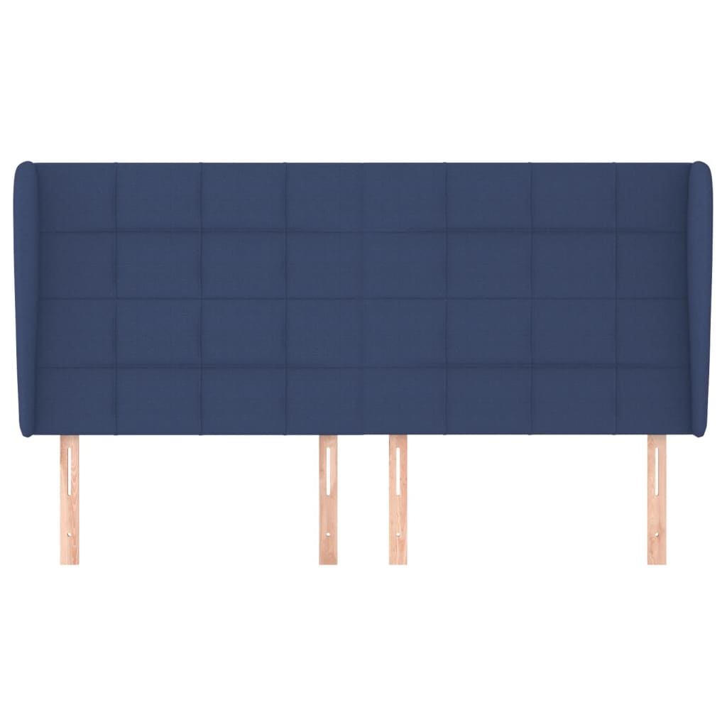 Testiera Ad Orecchio Blu 203x23x118/128 Cm In Tessuto - Image 3