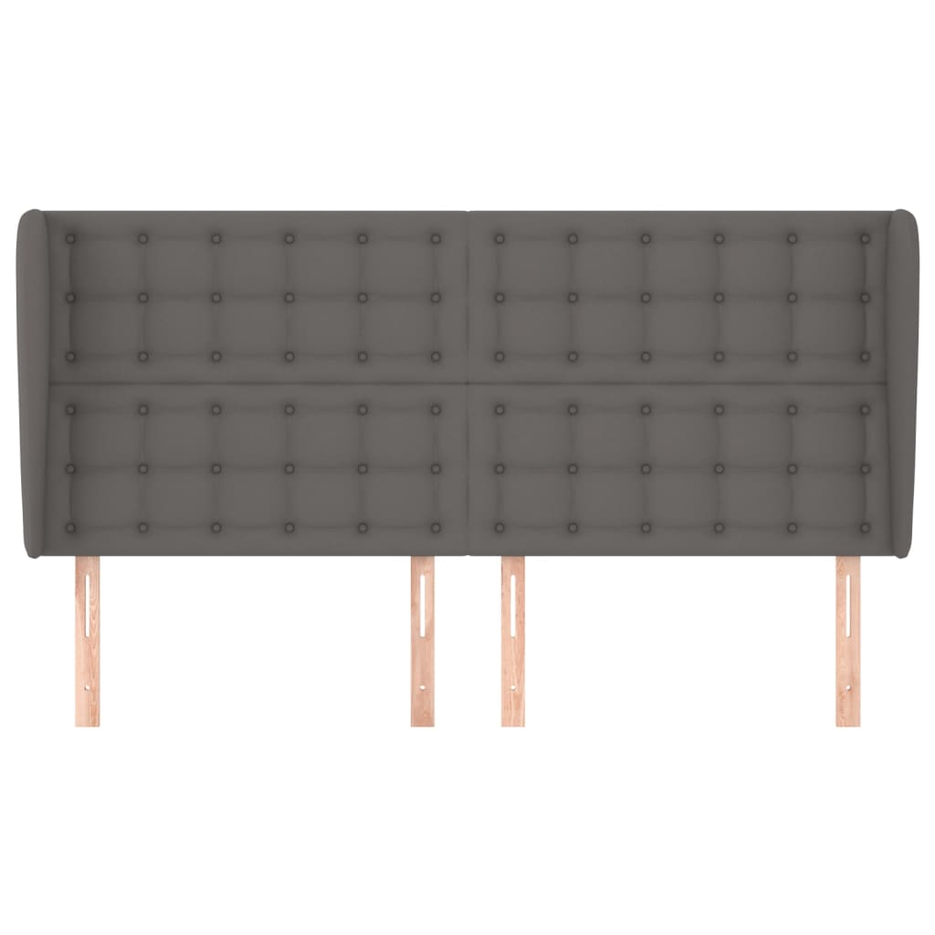 Testiera Ad Orecchio Grigio 183x23x118/128cm In Similpelle - Image 3