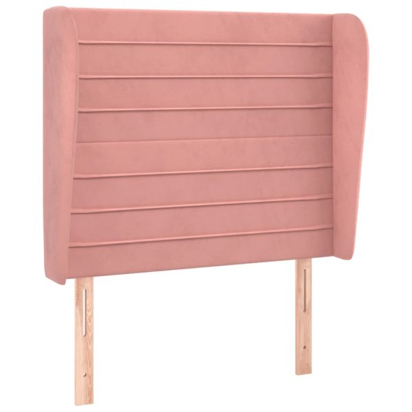 Testiera Ad Orecchio Rosa 93x23x118/128 Cm In Velluto - Image 2