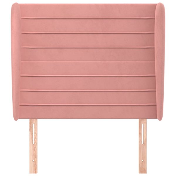 Testiera Ad Orecchio Rosa 93x23x118/128 Cm In Velluto - Image 3