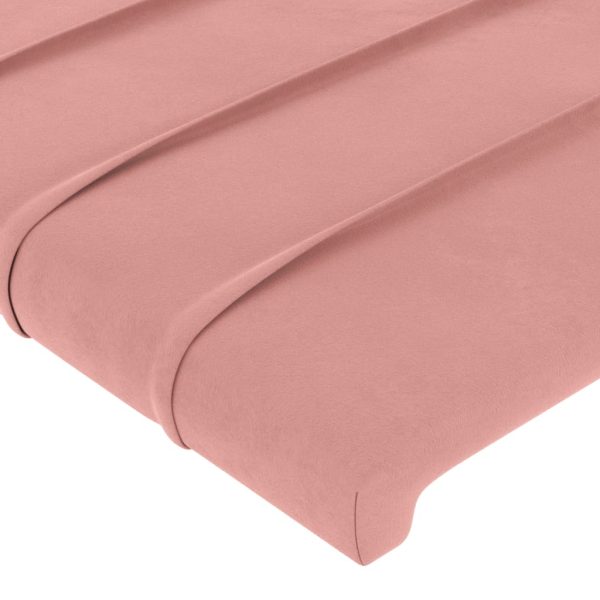 Testiera Ad Orecchio Rosa 93x23x118/128 Cm In Velluto - Image 5