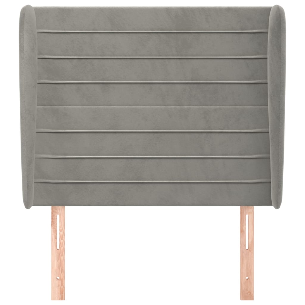 Testiera Ad Orecchio Grigio Chiaro 103x23x118/128 Cm In Velluto - Image 3