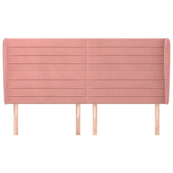 Testiera Ad Orecchio Rosa 183x23x118/128 Cm In Velluto - Image 3