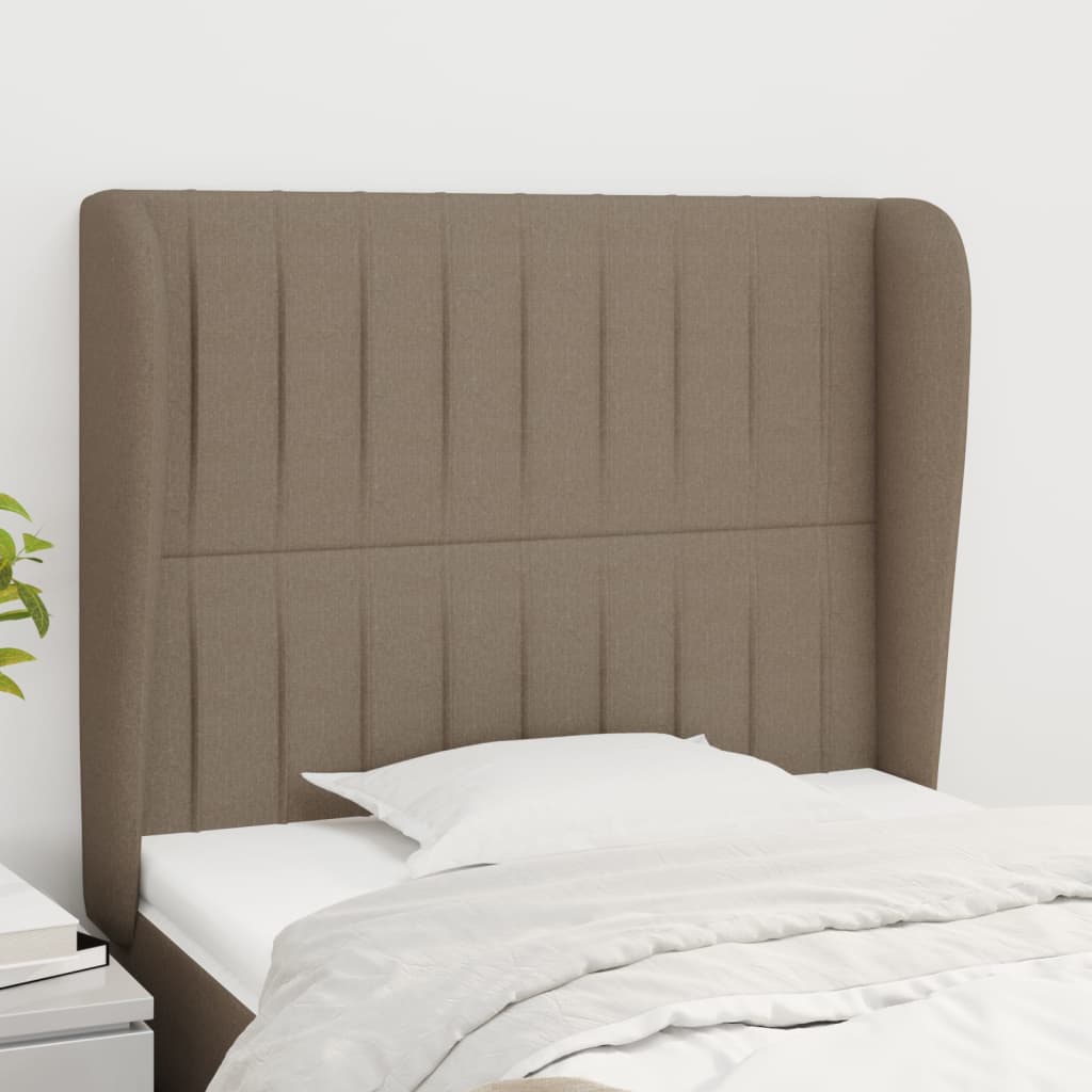 Testiera Ad Orecchio Tortora 93x23x118/128 Cm In Tessuto