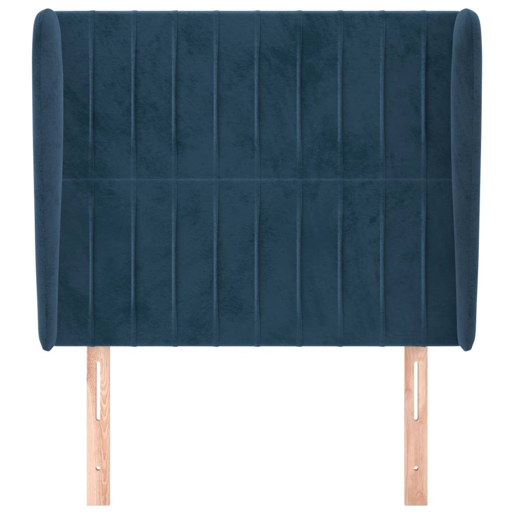 Testiera Ad Orecchio Blu Scuro 93x23x118/128 Cm In Velluto - Image 3
