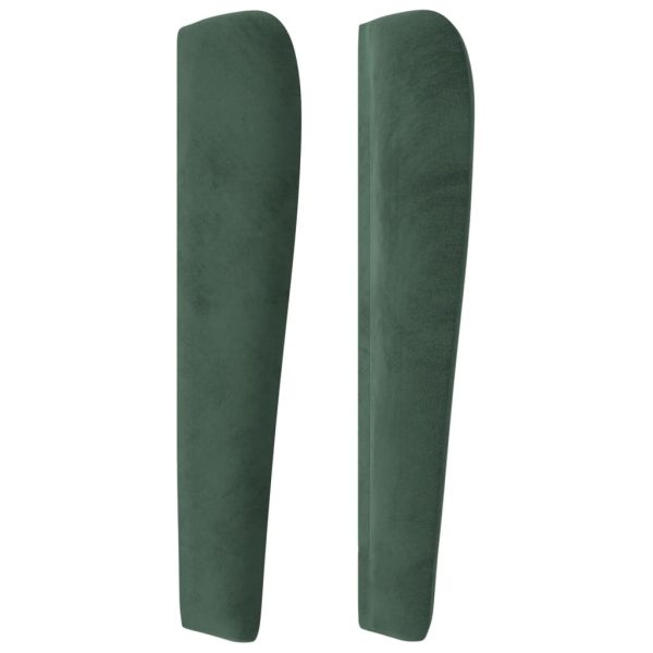 Testiera Ad Orecchio Verde Scuro 83x23x118/128 Cm In Velluto - Image 4