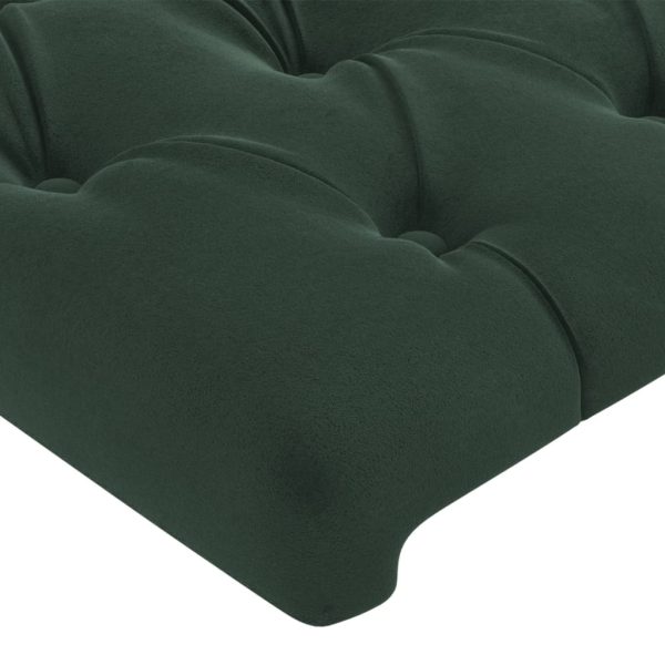 Testiera Ad Orecchio Verde Scuro 83x23x118/128 Cm In Velluto - Image 5