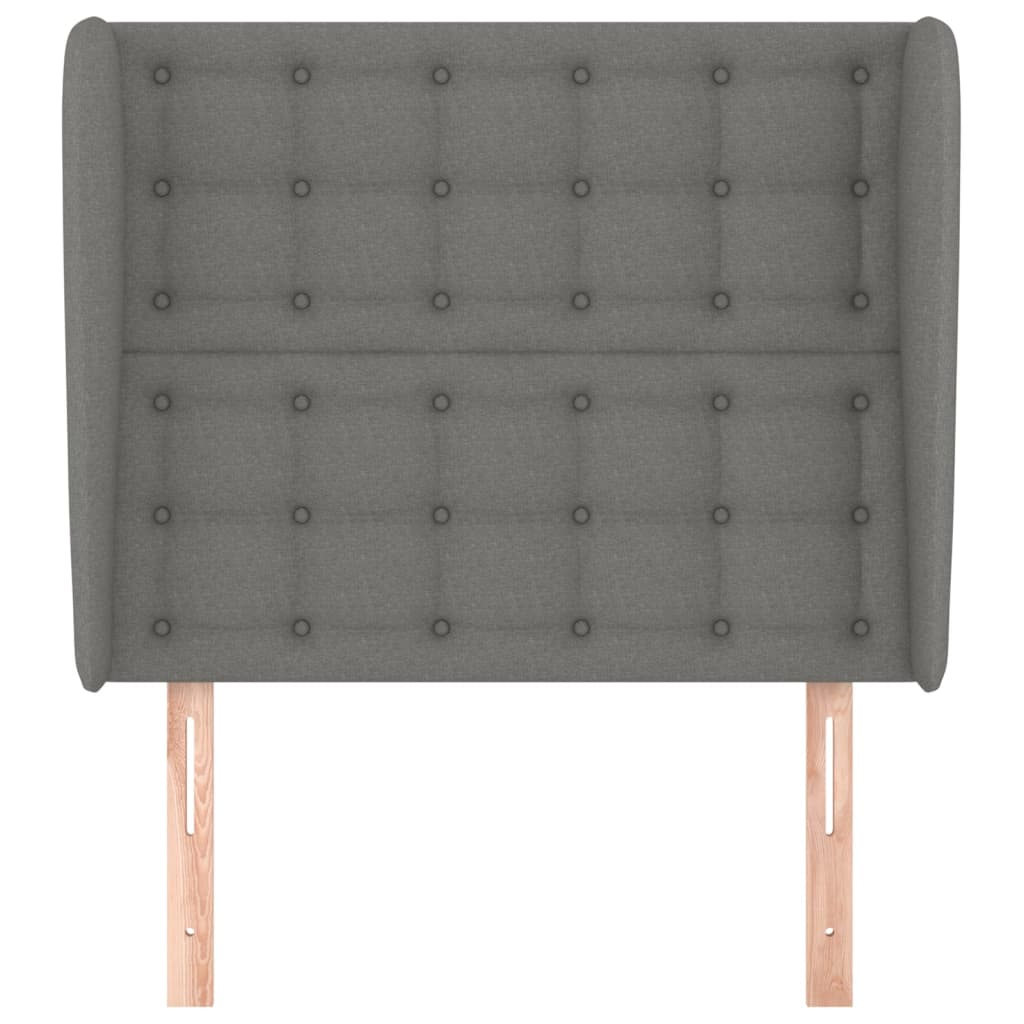 Testiera Ad Orecchio Grigio Scuro 83x23x118/128 Cm In Tessuto - Image 3