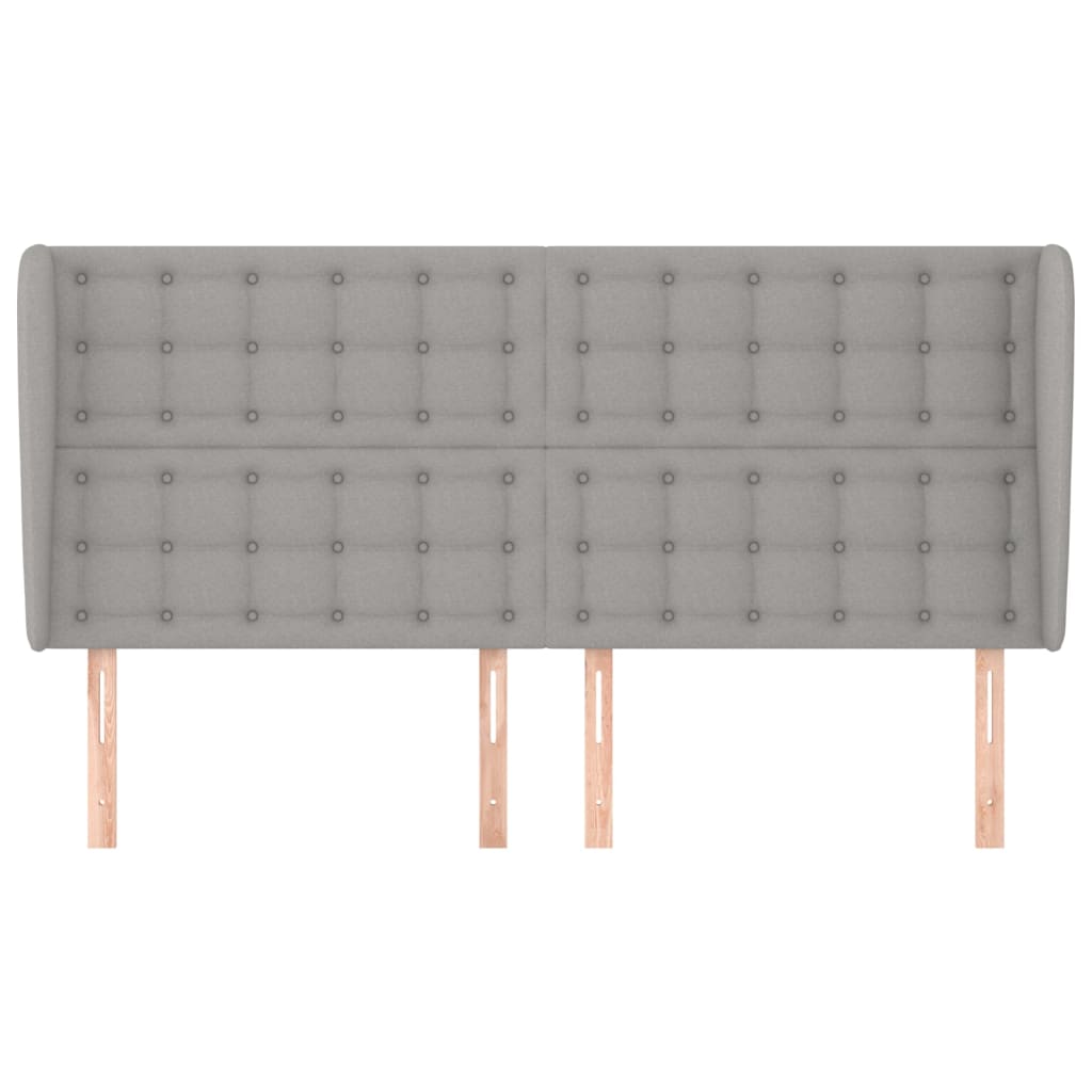 Testiera Ad Orecchio Grigio Chiaro 183x23x118/128 Cm In Tessuto - Image 3