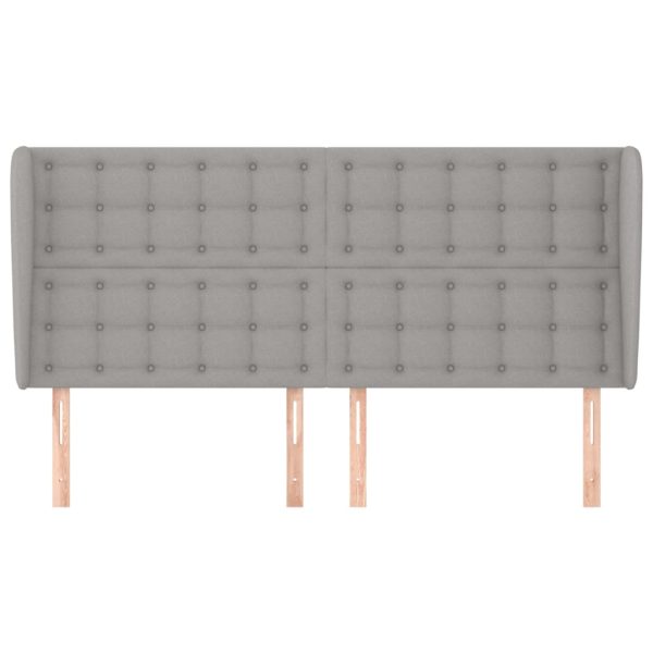 Testiera Ad Orecchio Grigio Chiaro 203x23x118/128 Cm In Tessuto - Image 3