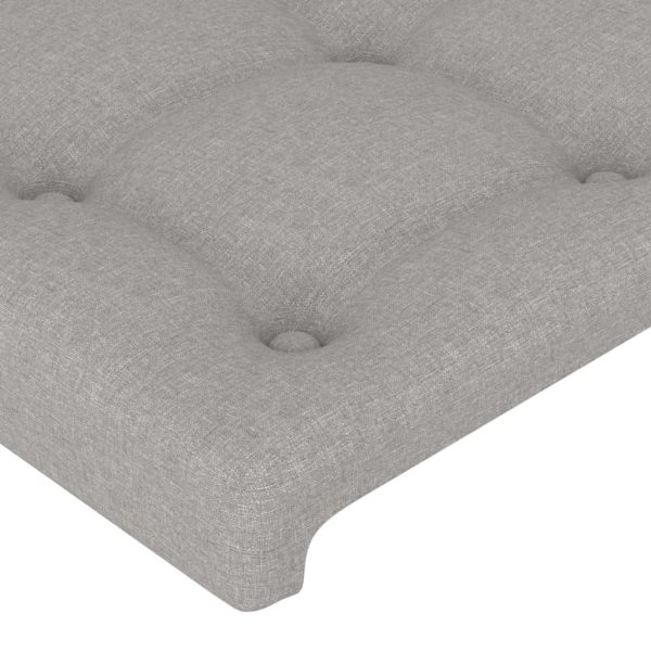 Testiera Ad Orecchio Grigio Chiaro 203x23x118/128 Cm In Tessuto - Image 5