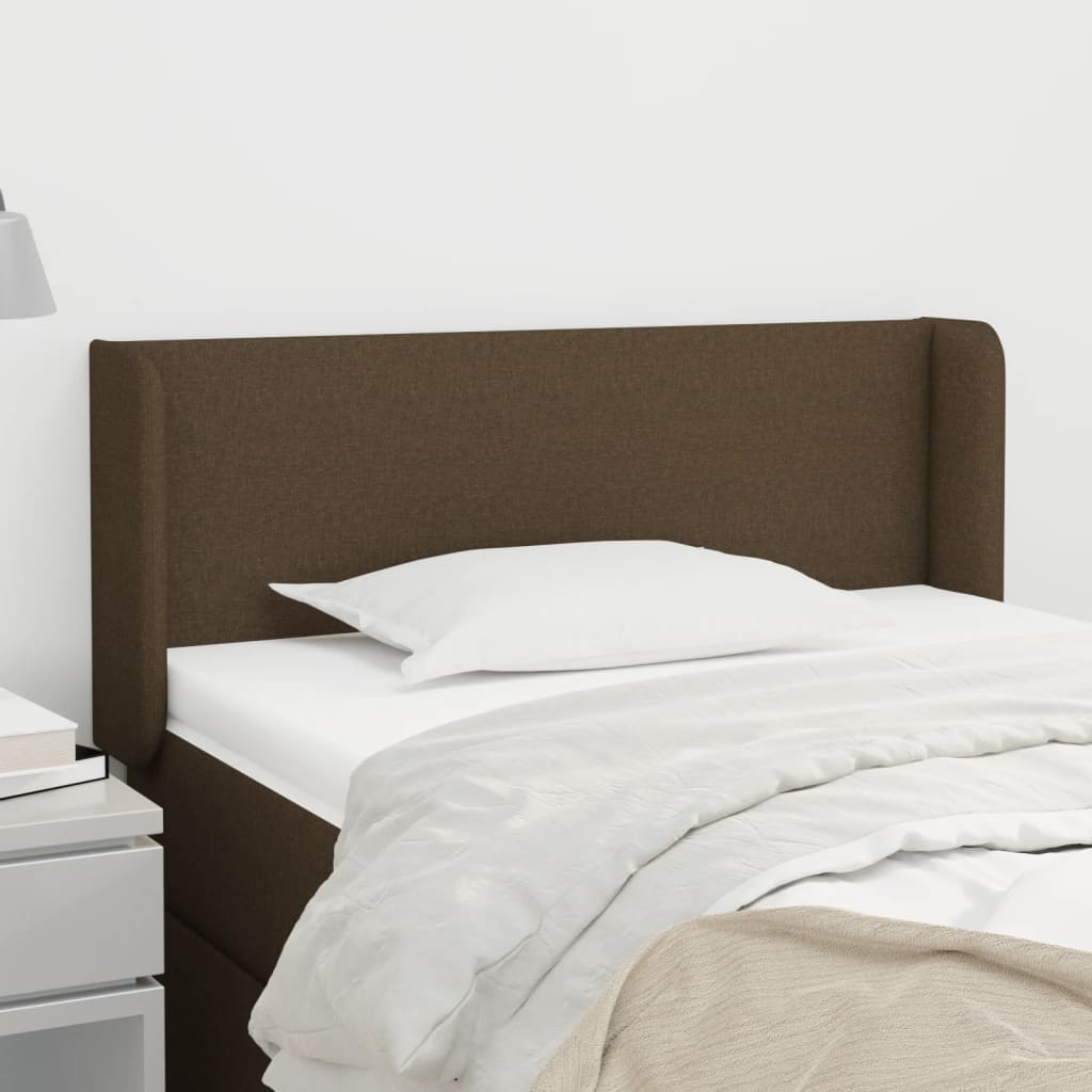 Testiera Ad Orecchio Marrone Scuro 83x16x78/88 Cm In Tessuto