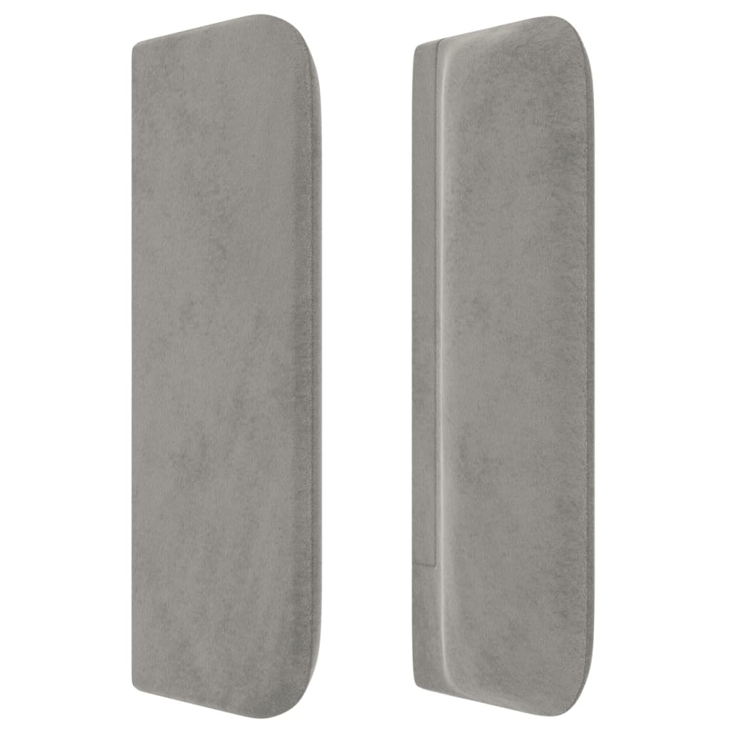 Testiera Ad Orecchio Grigio Chiaro 203x16x78/88 Cm In Velluto - Image 4