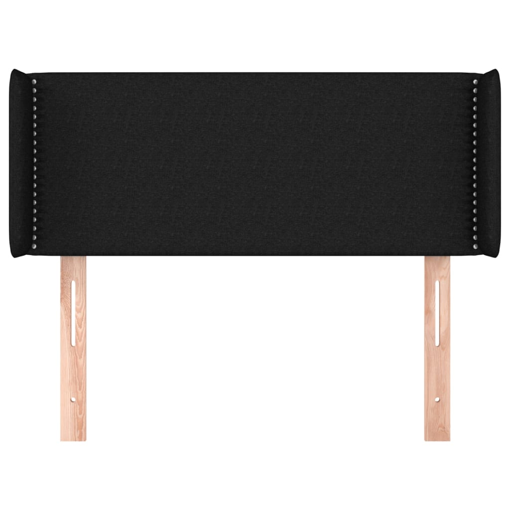 Testiera Ad Orecchio Nera 93x16x78/88 Cm In Tessuto - Image 3