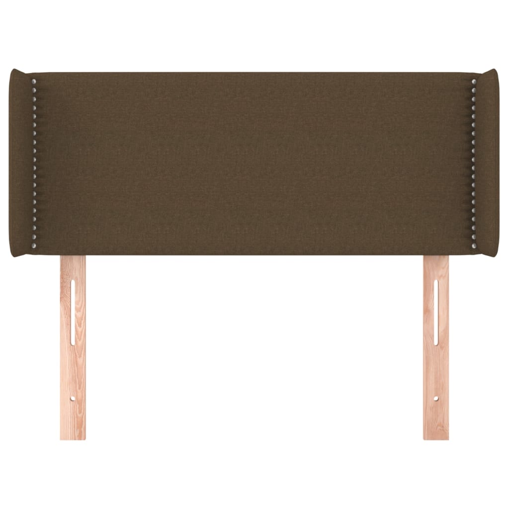 Testiera Ad Orecchio Marrone Scuro 103x16x78/88 Cm In Tessuto - Image 3