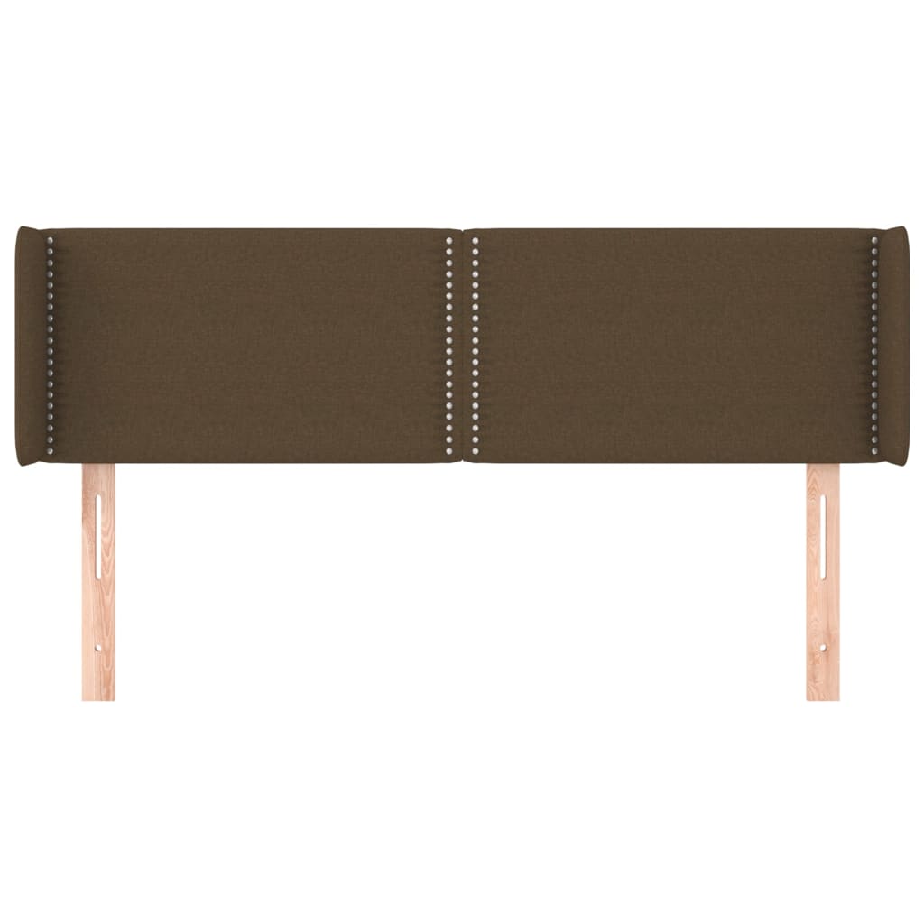 Testiera Ad Orecchio Marrone Scuro 147x16x78/88 Cm In Tessuto - Image 3
