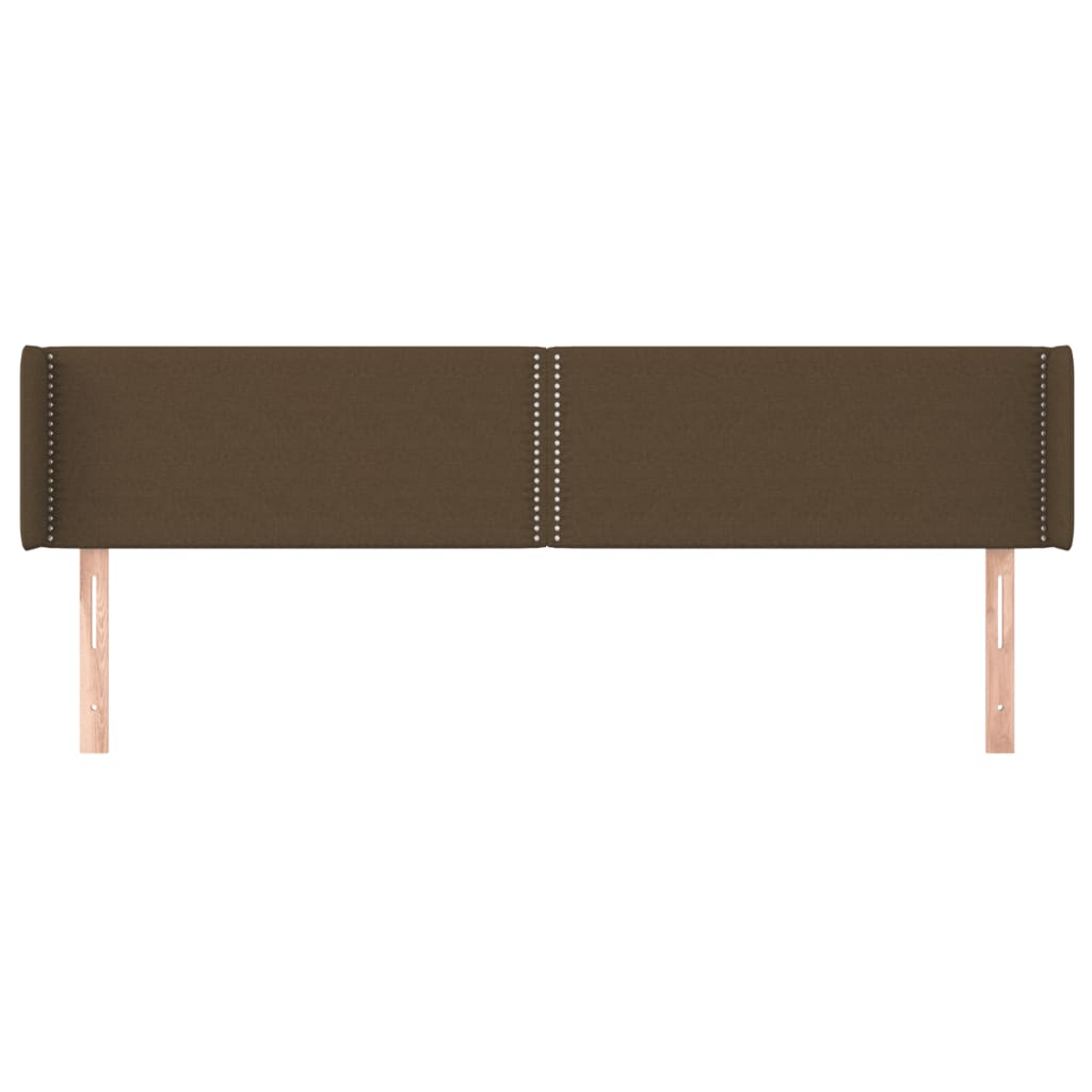 Testiera Ad Orecchio Marrone Scuro 163x16x78/88 Cm In Tessuto - Image 3