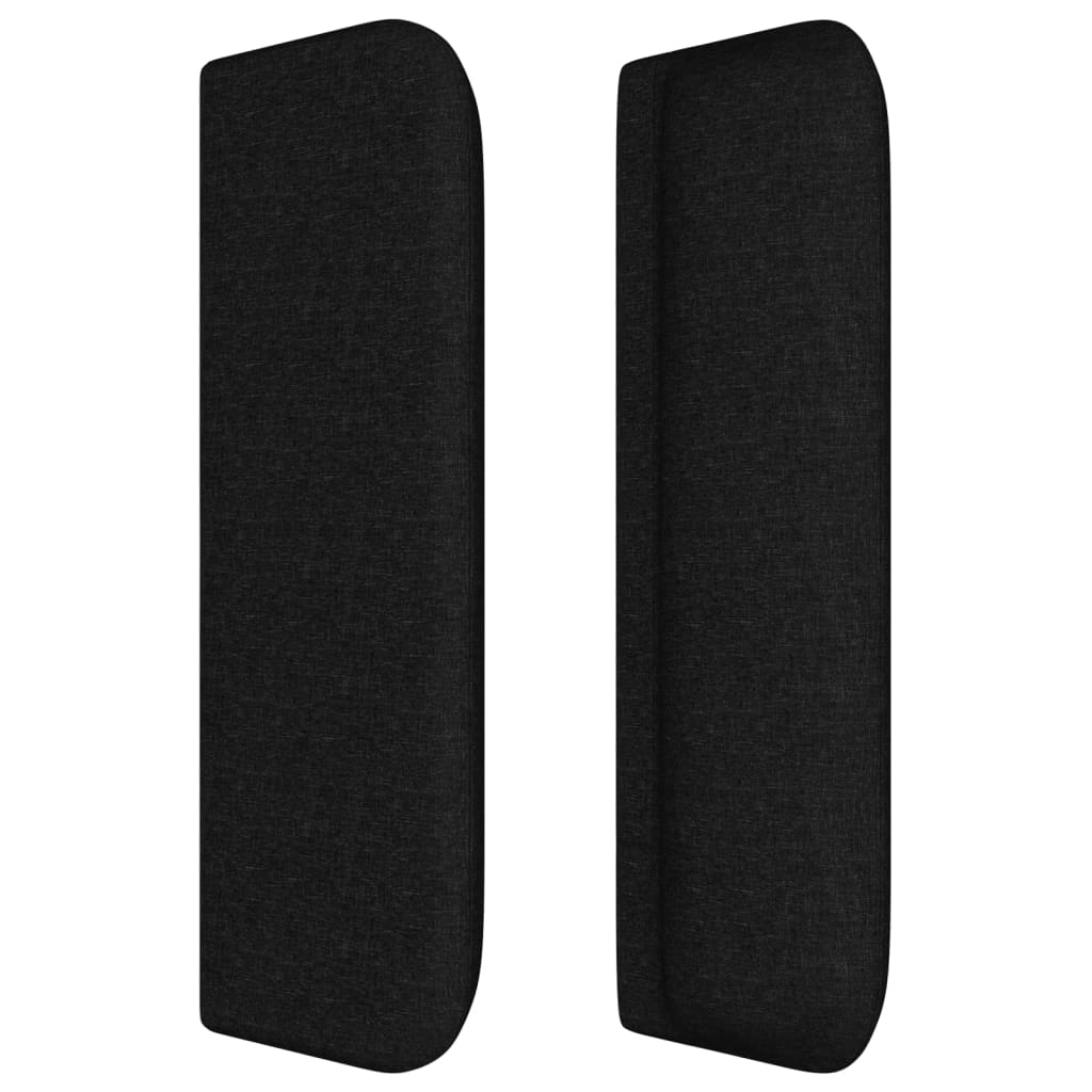 Testiera Ad Orecchio Nera 203x16x78/88 Cm In Tessuto - Image 4