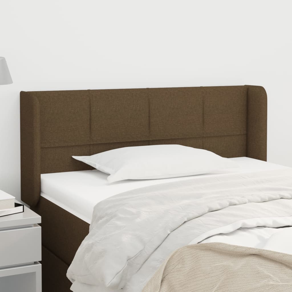 Testiera Ad Orecchio Marrone Scuro 93x16x78/88 Cm In Tessuto
