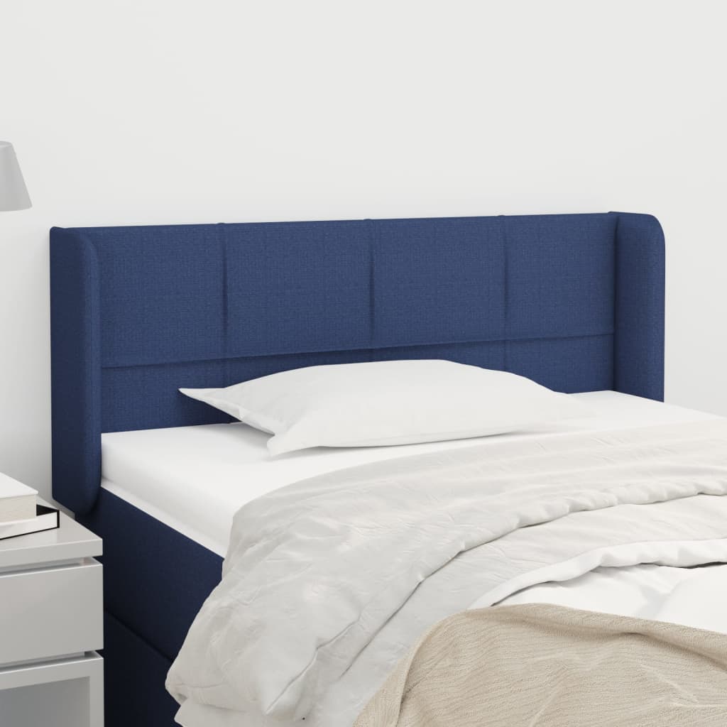 Testiera Ad Orecchio Blu 103x16x78/88cm In Tessuto